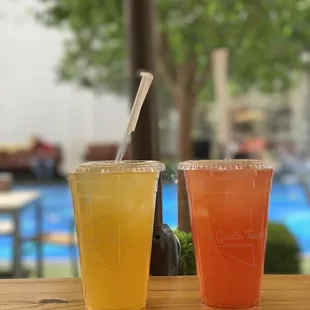 two drinks on a table