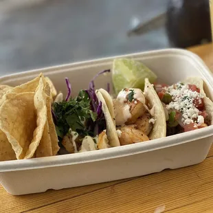 mexican food in a styrofoam container