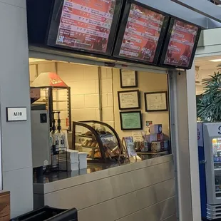 the counter and menus