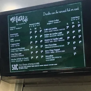 menu