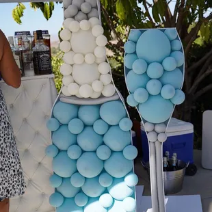 Champagne bottle and glass in any color.