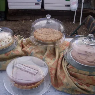 a variety of desserts