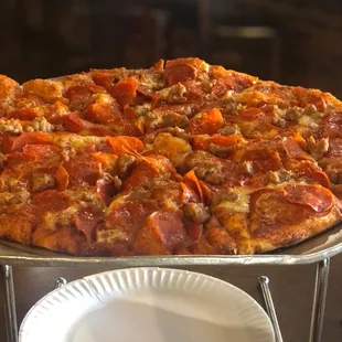 Sausage &amp; double pepperoni pizza
