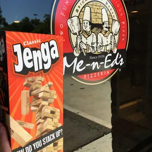 We have Jenga games at all of our pizzerias.