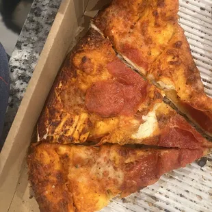 Kids could not wait only got a picture of these but pizza had little to no cheese pepperoni was scarce.