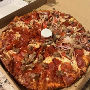 Suppose to be double sausage. Not even spread out??