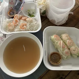 SHRIMP PHO SHRIMP SUMMER ROLLS