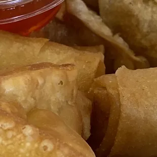 Rangoons and egg rolls