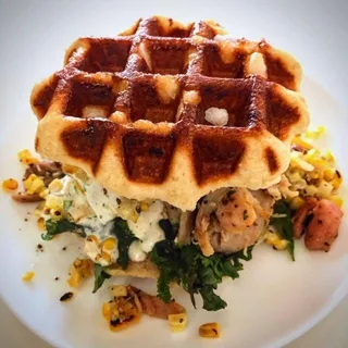 Roast Chicken Waffle Sandwich