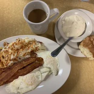 2 eggs special with biscuits and gravy