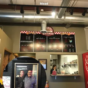 Inside and the inside photo, I'm sure is the owner -