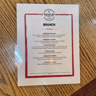 Brunch menu! Saturday and Sunday 10-2pm only!