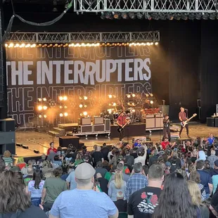 a band performing on stage