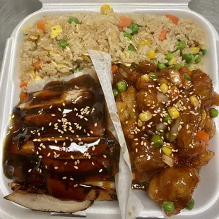 CO10 Chicken teriyaki &amp; General Taos chicken (sub for fried rice - extra charges)