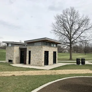 Bathrooms (in the center of the park by playgrounds and across street from restaurants)