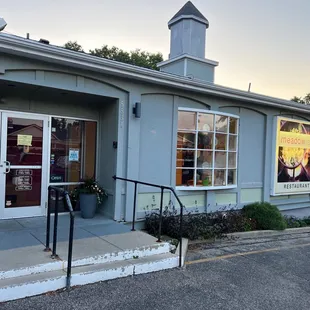 the front of the restaurant
