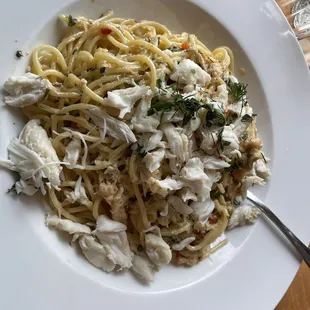 Crab pasta. Excellent.