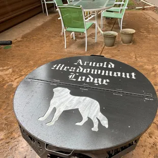 Fire pit on back patio