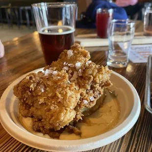 Saturday Brunch- Fried Chicken Biscuit and Gravy