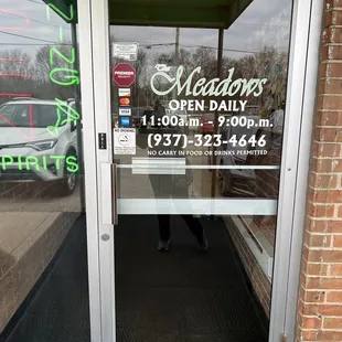 the entrance to the restaurant