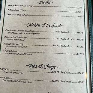 menu