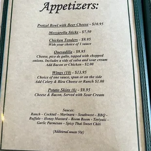 menu