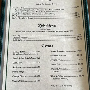menu