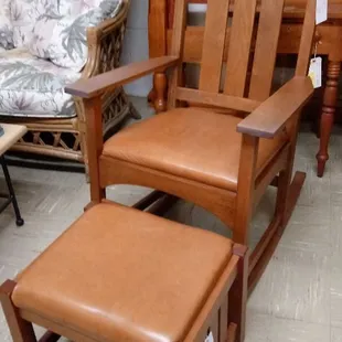 Stickley rocker and footstool