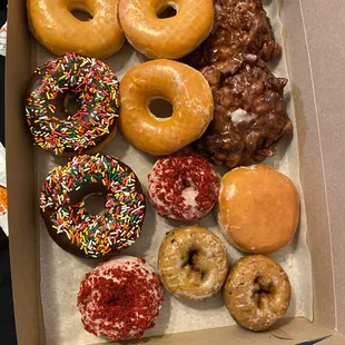 a box of assorted donuts