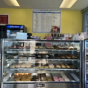 Menu and donut case