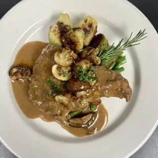 Bacon and Mushroom Smothered Pork Chops