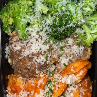 Tortellini with pork and beef Italian meatballs