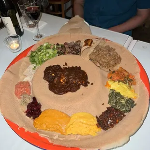 Ria Genet 's Dorowot  Yebere Siga Tibs  Hirutye 's Yebegsiga Alitcha  Vegetarian Combination