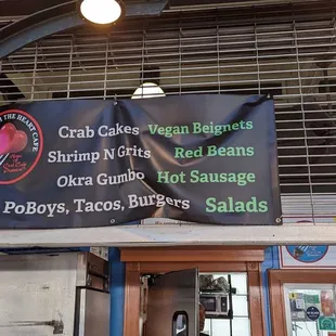 a sign for the restaurant