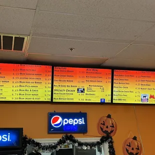 Menu board