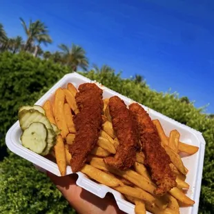 The All New Kids Meal featuring 3 Chicken Fingers With Loaded Fries