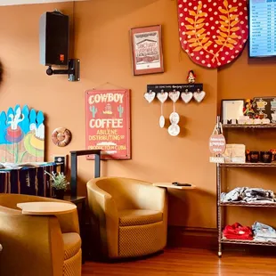 two chairs in a coffee shop