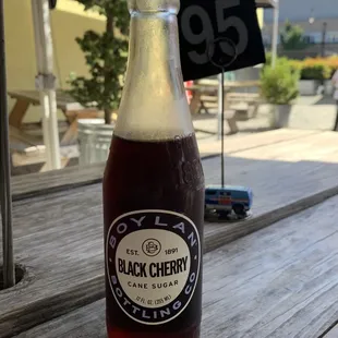 a bottle of black cherry soda