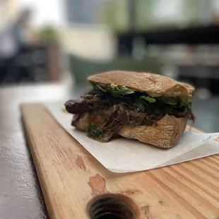The sandwich  board