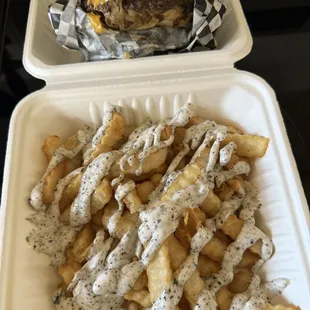 The Oklahoma Onion Burger &amp; Truffle fries, so good!