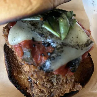 a close up of a sandwich