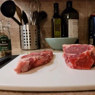 Asked to get steak cut in half. This was the result.