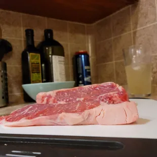 Asked to get steak cut in half. This was the result