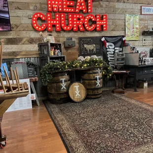 the inside of a restaurant