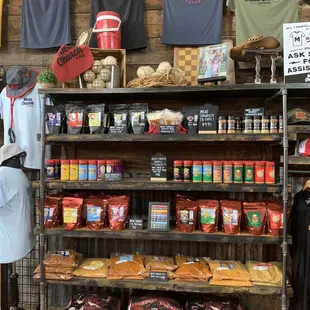 a display of meat products