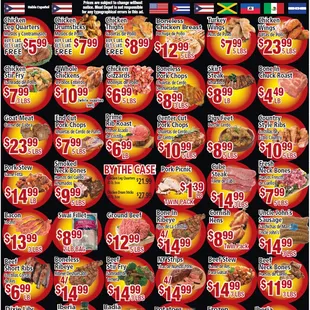 prices of meat and vegetables