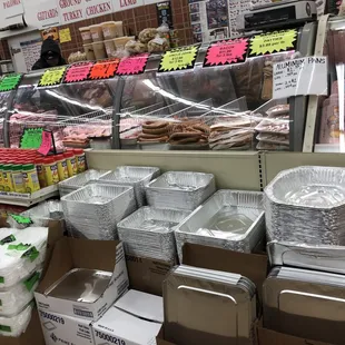 a variety of food items for sale