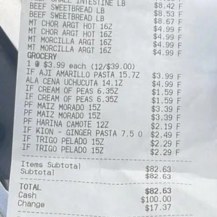 My receipt