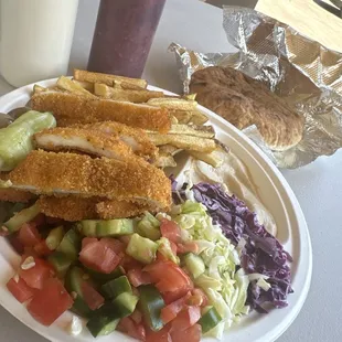 plate of schnitzel