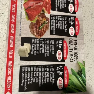 Great prices on meat packages